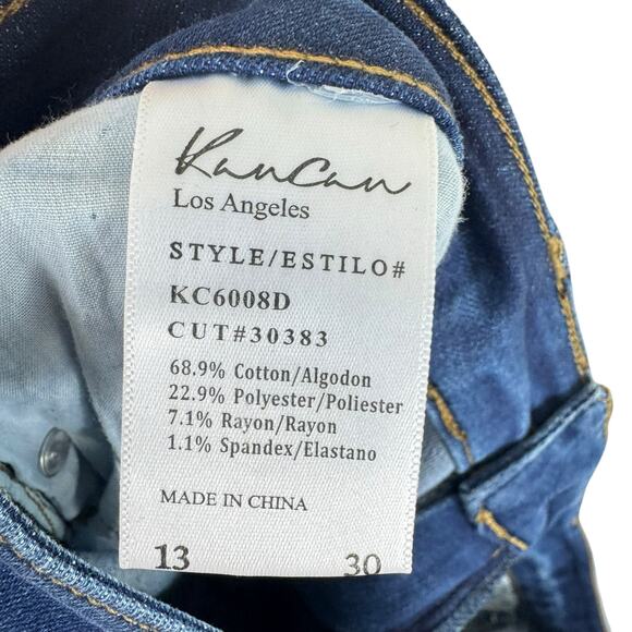 KanCan Cotton Blend Medium Wash Mildly Distressed High Rise Skinny Jeans Size 30 - Picture 6 of 7